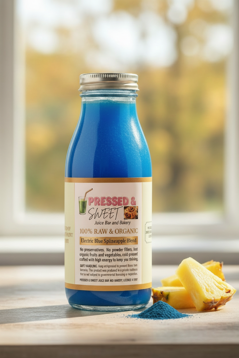 Blue Pineapple Juice Bottle