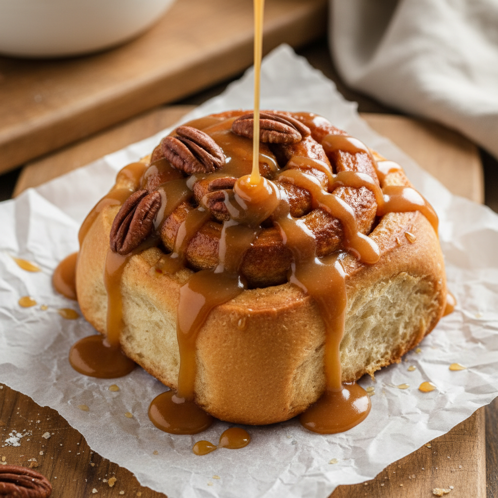 Caramel Pecan Cinnamon Roll - Fresh Take